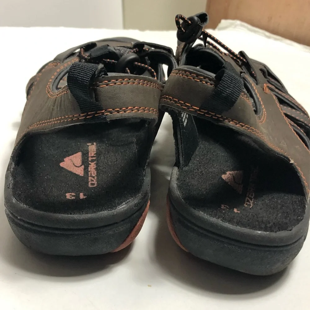 - Ozark Trail Fisherman Sandals closed toe  Men's rubber tip size 13